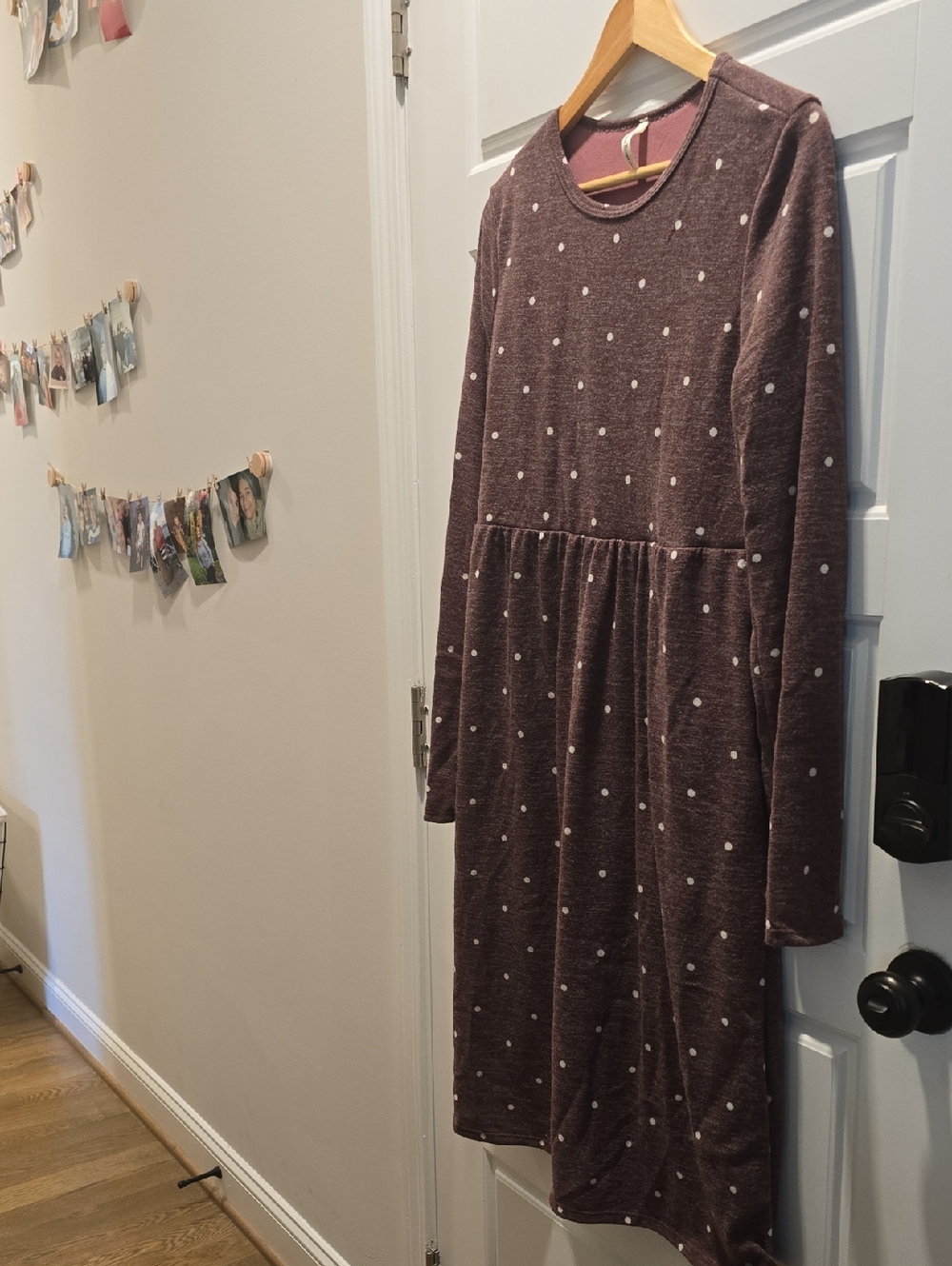 Beeson River Plum Polka Dot Long Sleeve Dress